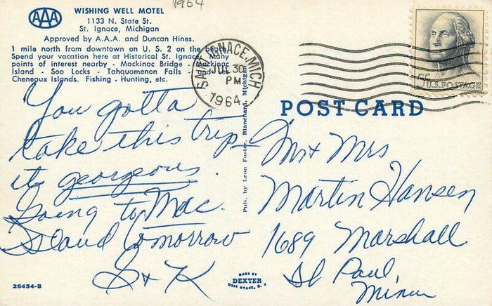 Bayview Motel (Wishing Well Motel) - Vintage Postcard